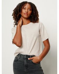 Sanctuary - Sparkle Sequin Sweater Mother Of Pearl - Lyst