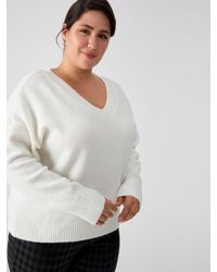 Sanctuary - Easy Breezy V-neck Pullover Sweater Milk Inclusive Collection - Lyst