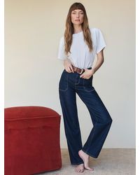 Sanctuary Denim - Soleil 90's Straight Jean Indigo Dark Raw Rinse - Lyst
