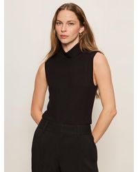 Sanctuary - Essential Sleeveless Mock Neck Tank Black - Lyst