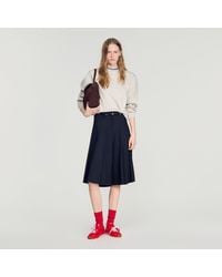 Sandro - Long Pleated Wool Shorts - Lyst