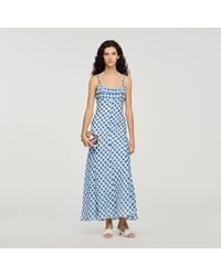 Sandro - Gingham Linen Maxi Dress - Lyst