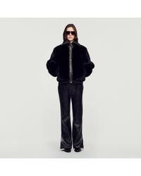 Sandro - Short Faux Fur Coat - Lyst