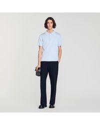 Sandro - Short-Sleeve Knitted Polo Shirt - Lyst