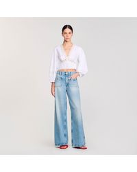 Sandro - Poplin Crop Top - Lyst