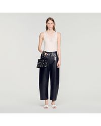 Sandro - Ribbed Vest Top With Lace - Lyst