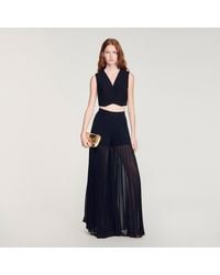 Sandro - Pleated Wide-Leg Trousers - Lyst