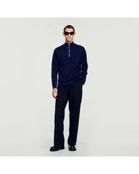 Sandro - Wool Jumper With Zip Collar - Lyst