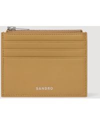 Sandro - Zipped Leather Card Holder - Lyst