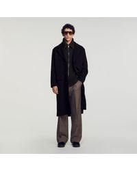 Sandro - Long Wool And Cashmere Coat - Lyst
