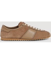 Sandro - Low-Top Leather And Suede Trainers - Lyst