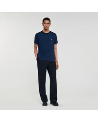 Sandro - Leather Logo T-Shirt - Lyst