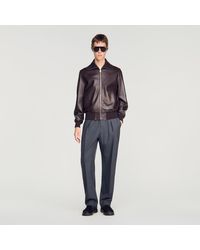 Sandro - Blouson en cuir zippé - Lyst