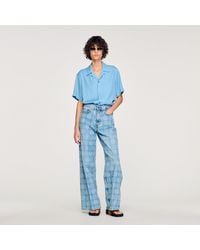 Sandro - Loose-Fit Shark Collar Shirt - Lyst