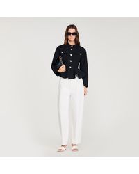 Sandro - Cropped Ruffled Peplum Jacket - Lyst