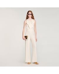 Sandro - Buttoned-Slit Straight-Leg Trousers - Lyst