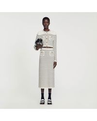 Sandro - Striped Knit Midi Skirt - Lyst