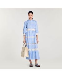 Sandro - Striped Cotton Maxi Dress - Lyst