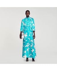 Sandro - Floaty Floral Print Maxi Dress - Lyst