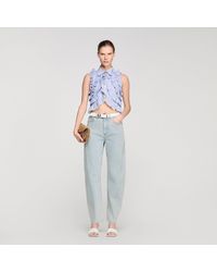Sandro - Striped Ruffled Shirt - Lyst