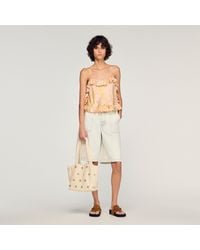 Sandro - Flower Print Crop Top - Lyst