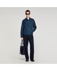 Sandro - Square Cross Denim Jacket - Lyst