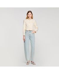 Sandro - Cropped Sequinned Cotton Jacket - Lyst