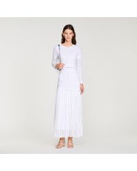 Sandro - Cropped Pearl Cardigan - Lyst