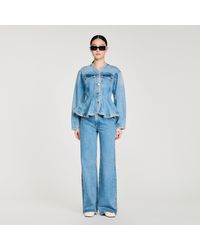 Sandro - Beaded Denim Jacket - Lyst