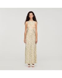 Sandro Bandana Print Maxi Dress in Brown | Lyst UK