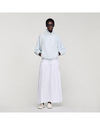 Sandro - Embroidered Collar Oversized Jacket - Lyst
