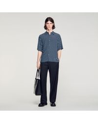 Sandro - Link Print Loose-Fit Shirt - Lyst
