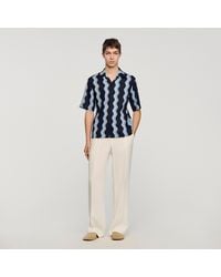 Sandro - Printed Linen Shirt - Lyst