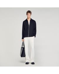 Sandro - Loose-Fit Zip-Up Shirt - Lyst