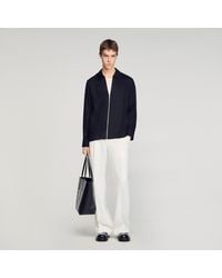 Sandro - Loose-Fit Zip-Up Shirt - Lyst
