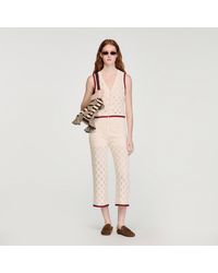 Sandro - Crochet-Look Knit Trousers - Lyst