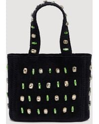 Sandro - Knit Bag With Stones - Lyst