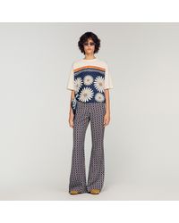 Sandro - Floral-Print Floaty Trousers - Lyst