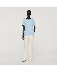 Sandro - Two-Tone Patch T-Shirt - Lyst