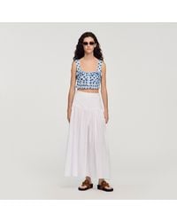 Sandro - Gingham Linen Crop Top - Lyst