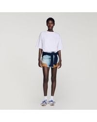 Sandro - Embroidered Logo Cotton T-Shirt - Lyst