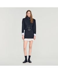 Sandro - Mini Striped Ruffled Skirt - Lyst