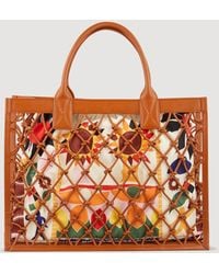Sandro - Lace-Up Leather Kasbah Tote Bag - Lyst