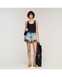 Sandro - Vest Top With Lace Detail - Lyst