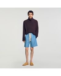 Sandro - Short en coton effet délavé - Lyst