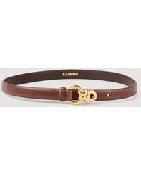 Sandro - Slim Leather Belt - Lyst