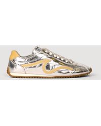 Sandro - Lightwave Metallic Leather Trainers - Lyst