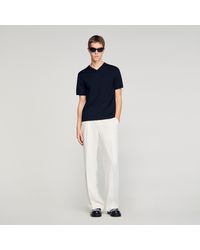Sandro - Short-Sleeve V-Neck Polo Shirt - Lyst