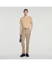 Sandro - Elasticated Wool Trousers - Lyst