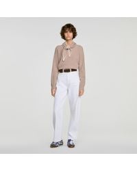 Sandro - Sweater With Removable Scarf - Lyst